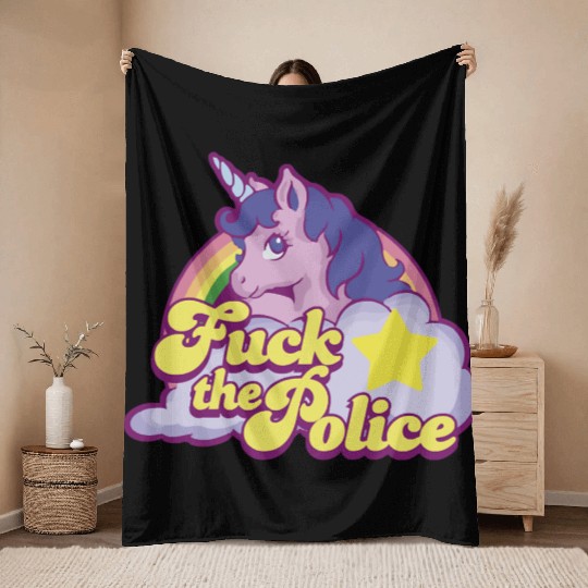FUCK THE POLICE Throw Blankets