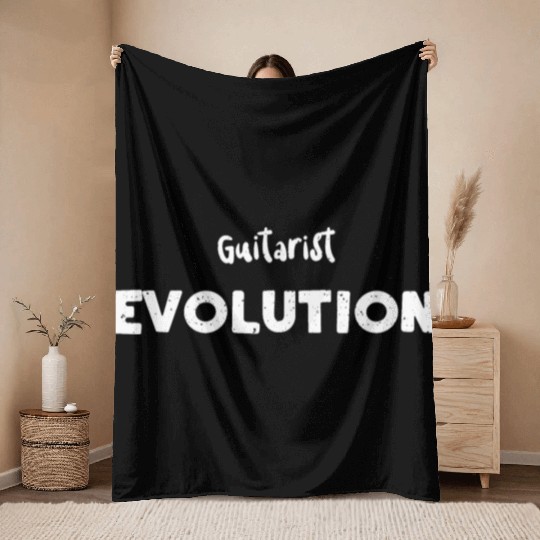 Guitarist Evolution - Guitar Throw Blankets