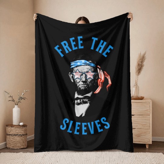 Funny Abraham Lincoln Flag United States Patriotic Throw Blankets