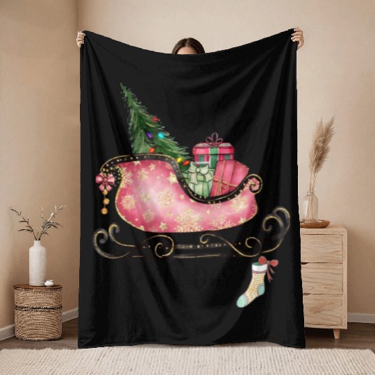 Sleigh All Day Throw Blankets
