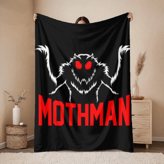 Folklore Monsters Cryptid Goth Mothman Throw Blankets