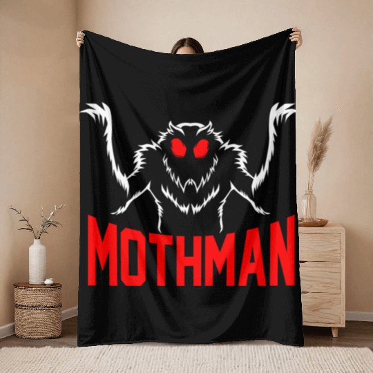 Folklore Monsters Cryptid Goth Mothman Throw Blankets