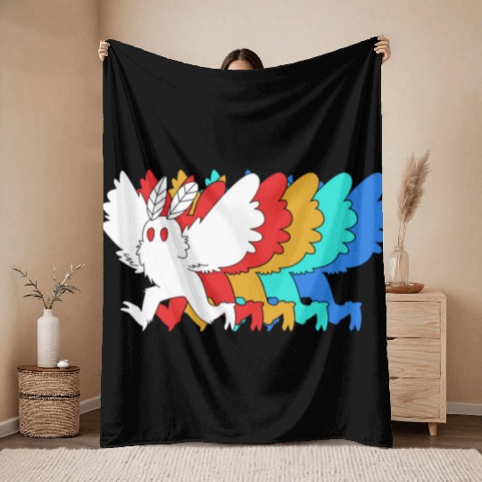 Cryptozoologist Cryptid Mothman Throw Blankets
