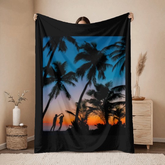 SWEETNESS OF DANCE -SUNSET IMAGE. Throw Blankets