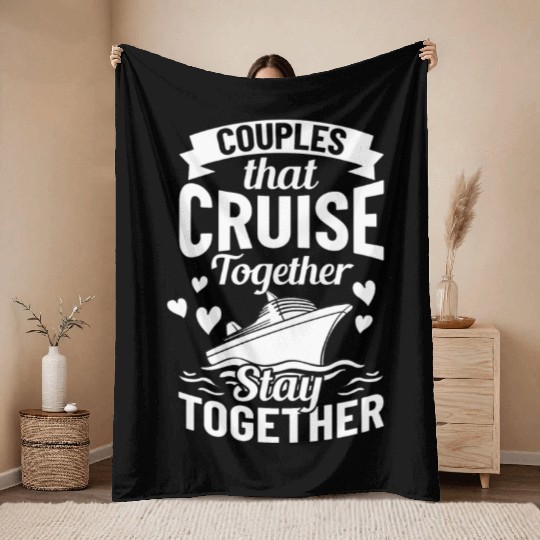 Cruise Ship Vacation Trip Party Sailing Boating Throw Blankets