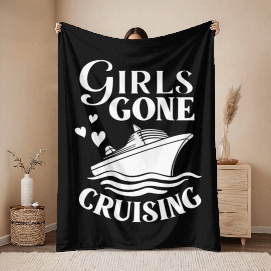 Cruise Ship Vacation Trip Party Sailing Boating Throw Blankets
