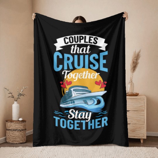 Cruise Ship Vacation Trip Party Sailing Boating Throw Blankets
