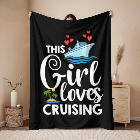 Cruise Ship Vacation Trip Party Sailing Boating Throw Blankets