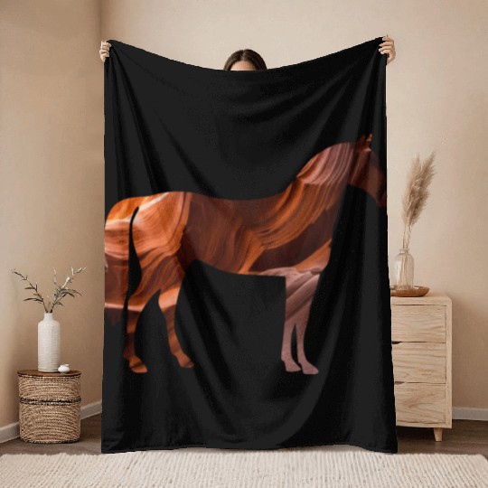 Rocky Horse - Grand Canyon rocks Throw Blankets