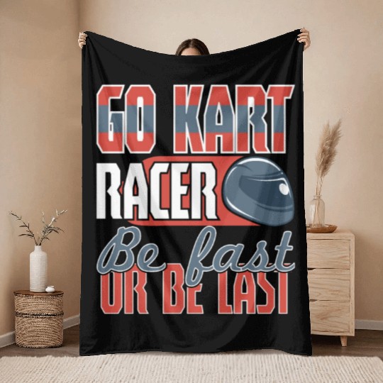 Its A Race Day Go Kart Racing Throw Blankets