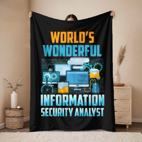World's Wonderful Information Security Analyst Throw Blankets