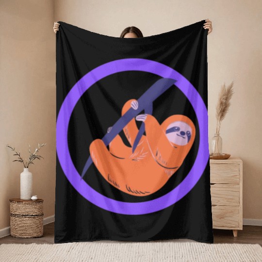 durable sloth Zoo design ready premium design Throw Blankets