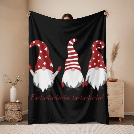 Three Christmas Dwarfs - Fa la la la la la la la Throw Blankets