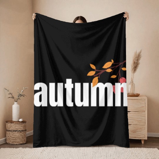 Autumn Tree Orange Fall Leaves The Season Throw Blankets