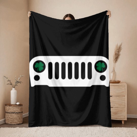Jeep Irish Throw Blankets