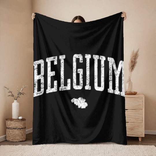 Belgium Icon Vintage Throw Blankets