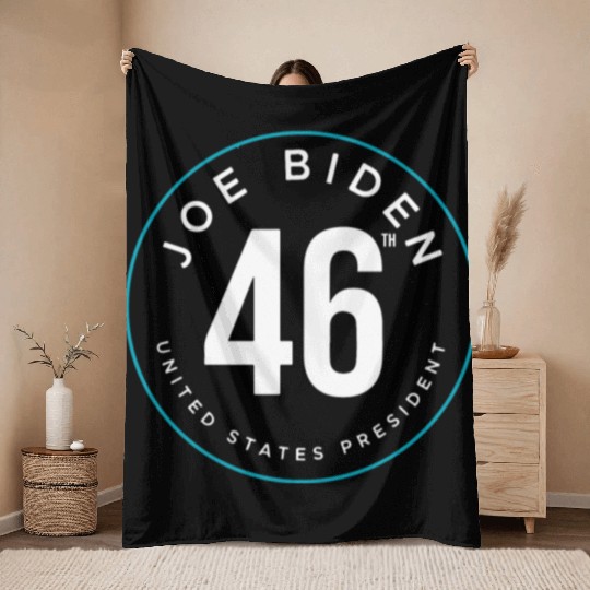Joe Biden Victory 46 President Throw Blankets