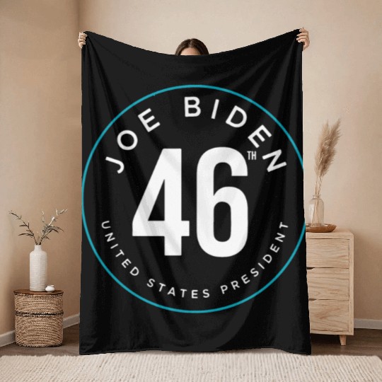 Joe Biden Victory 46 President Throw Blankets