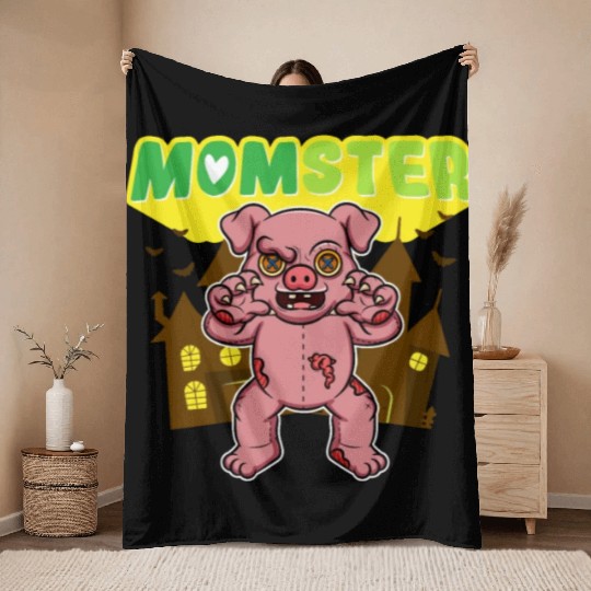 Momster Monster Mom Scary Halloween Mommy Costume Throw Blankets