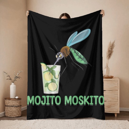 MOJITO MOSKITO | Funny Beer Throw Blankets | Funny Alcohol