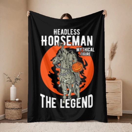 Headless Horseman Halloween Throw Blankets, Halloween Party