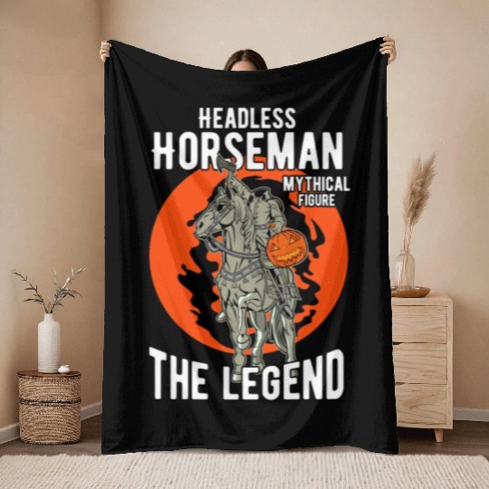 Headless Horseman Halloween Throw Blankets, Halloween Party