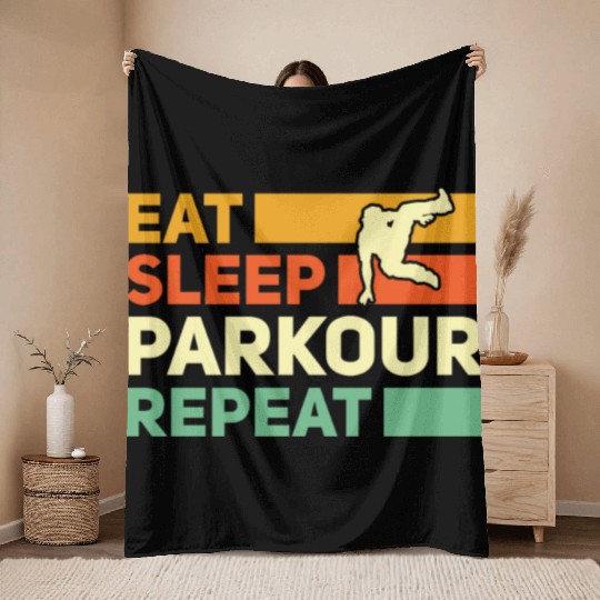 Parkour, Freerunning, Street Workout Acrobatic Throw Blankets