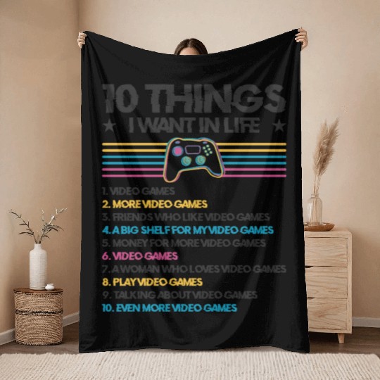 Gaming Gamer Playing Video Game Computer Throw Blankets