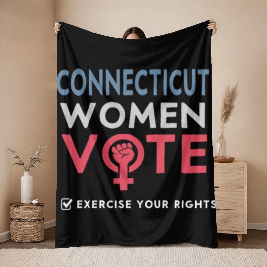 Connecticut Women Vote Voter 2022 Election Throw Blankets