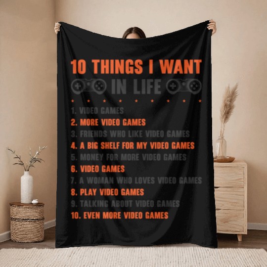 Gaming Gamer Playing Video Game Computer Throw Blankets