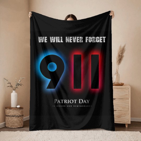 We will never forget Patriot Day 9-11/ twin towers Throw Blankets