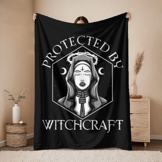 Protected By Witchcraft Throw Blankets
