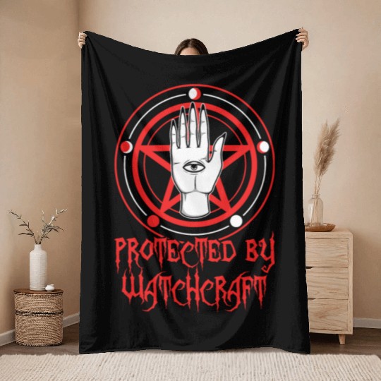 Protected By Witchcraft Throw Blankets