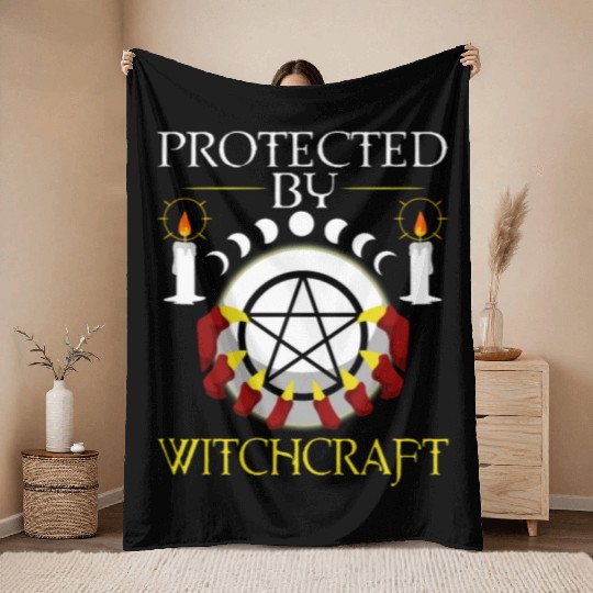 Protected By Witchcraft Throw Blankets