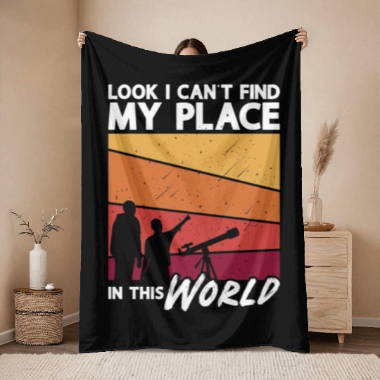 Astronomy Look I Can't Find Space Stars Universe Throw Blankets