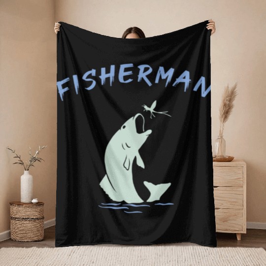 Fishing Dad Throw Blankets