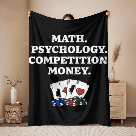 Math Psychology Competition Money Gambler Poker Throw Blankets