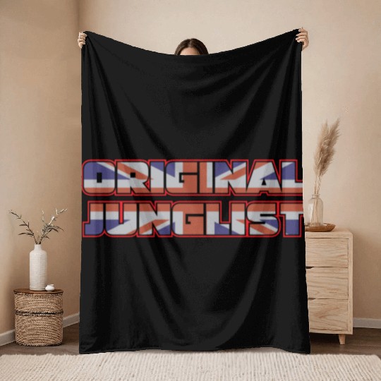 Original Junglist DNB Drum n Bass UK Remix Throw Blankets