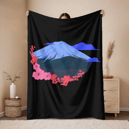 Mount Fuji Throw Blankets