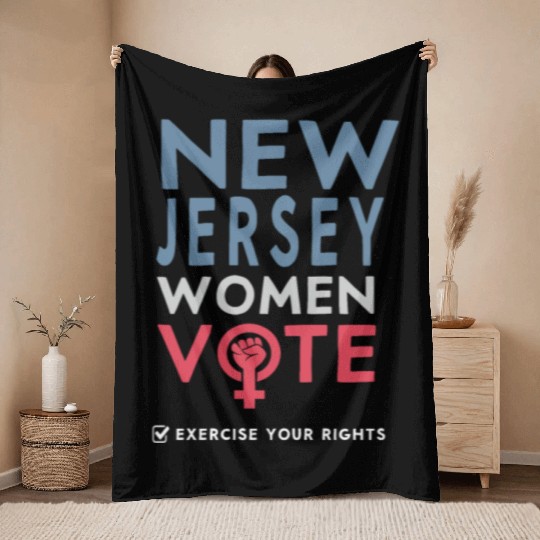 New Jersey Women Vote Voter 2022 Election Throw Blankets