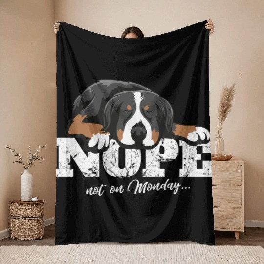 Bernese Mountain Dog Idea Throw Blankets