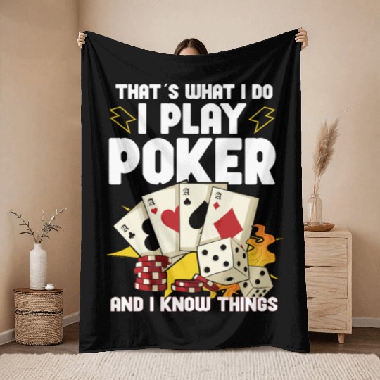 Poker Casino Poker Player Gambling Roulette Gift Throw Blankets