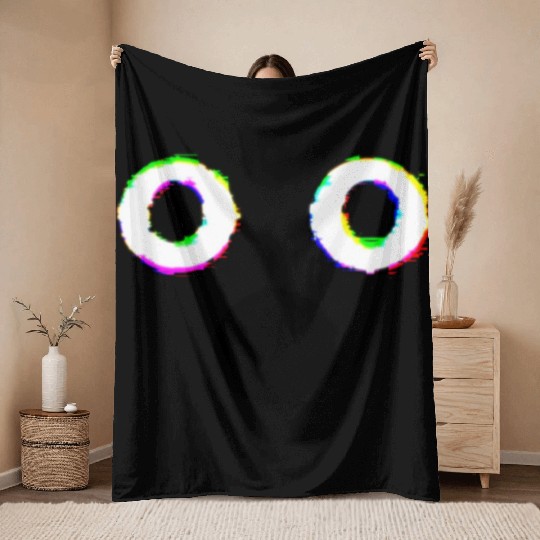 Glitch Ghost Face Throw Blankets