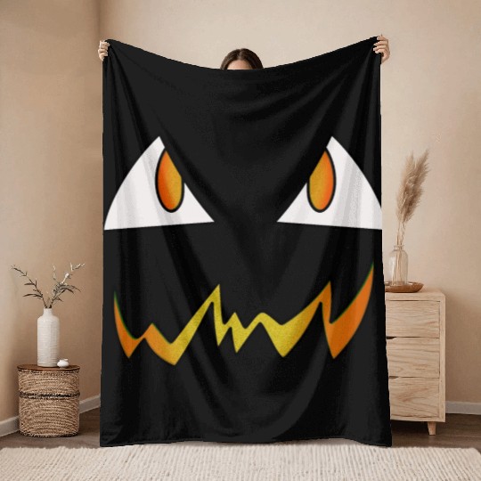 Jack O Lantern Face Throw Blankets
