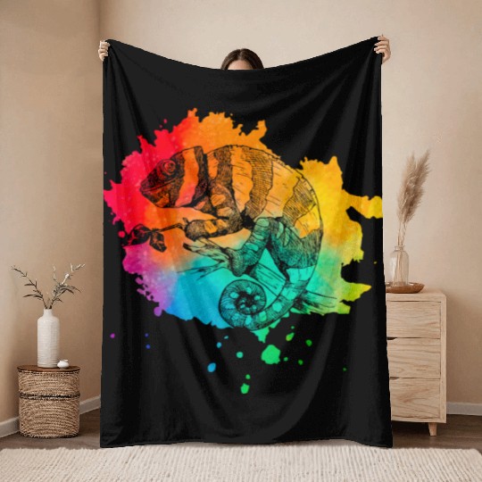 Chameleon Vintage Throw Blankets