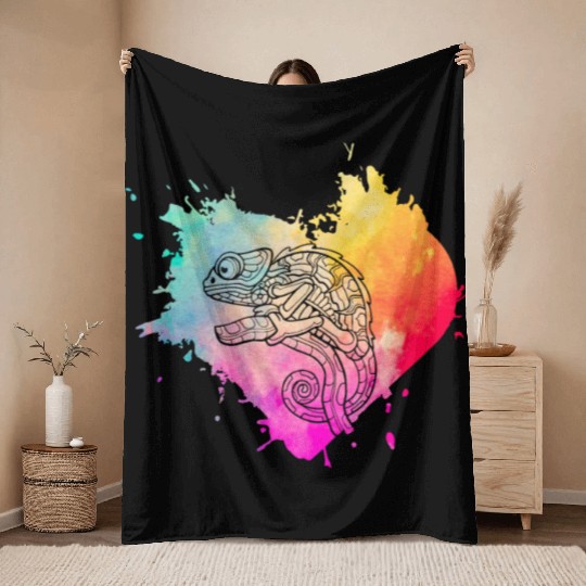 Chameleon Throw Blankets