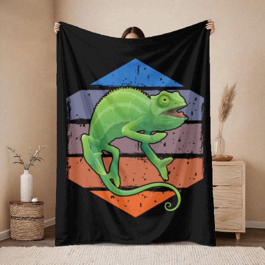 Chameleon Vintage Throw Blankets