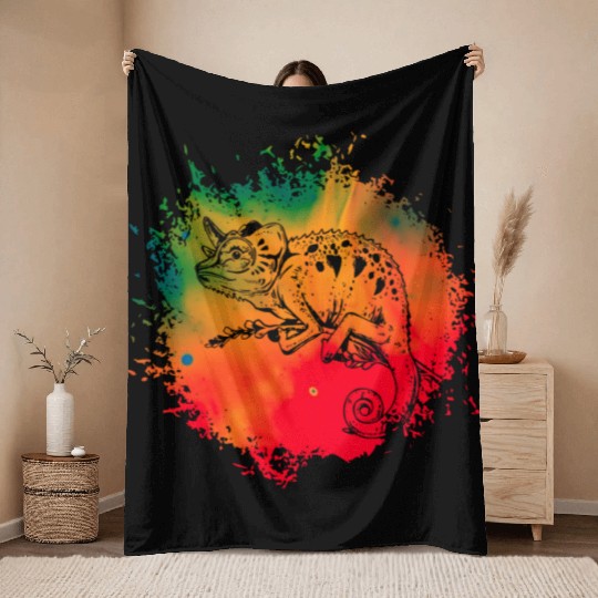 Chameleon Throw Blankets