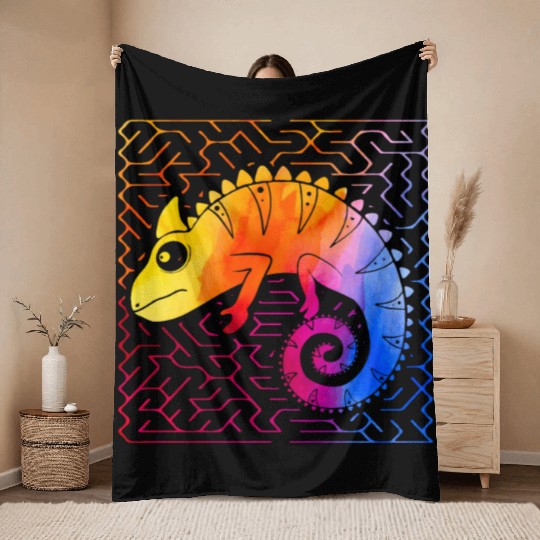 Chameleon Throw Blankets