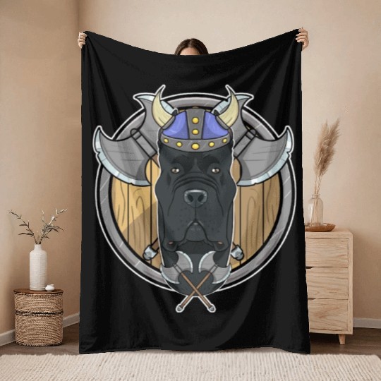 Cane Corso I Valhalla I Viking Throw Blankets